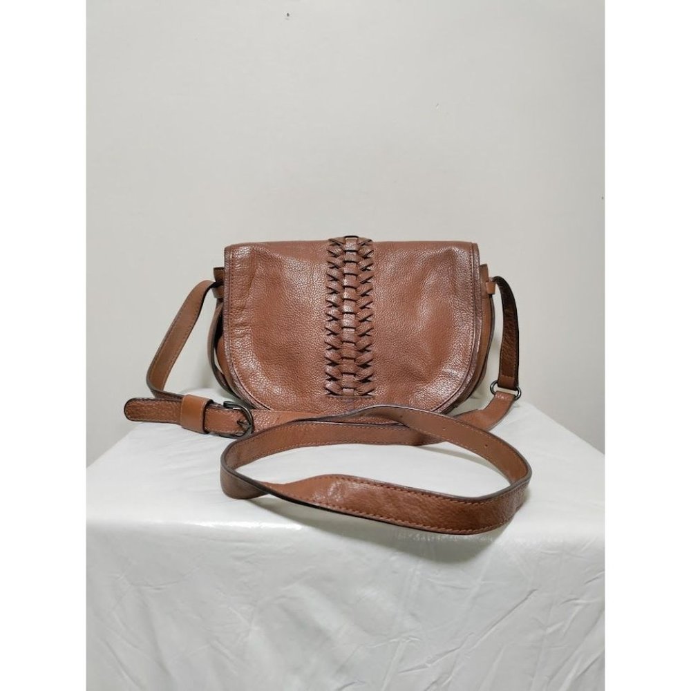 Banana Republic Ladies Bag Brown Leather U Shaped Crossbody Purse - Picture 2 of 14
